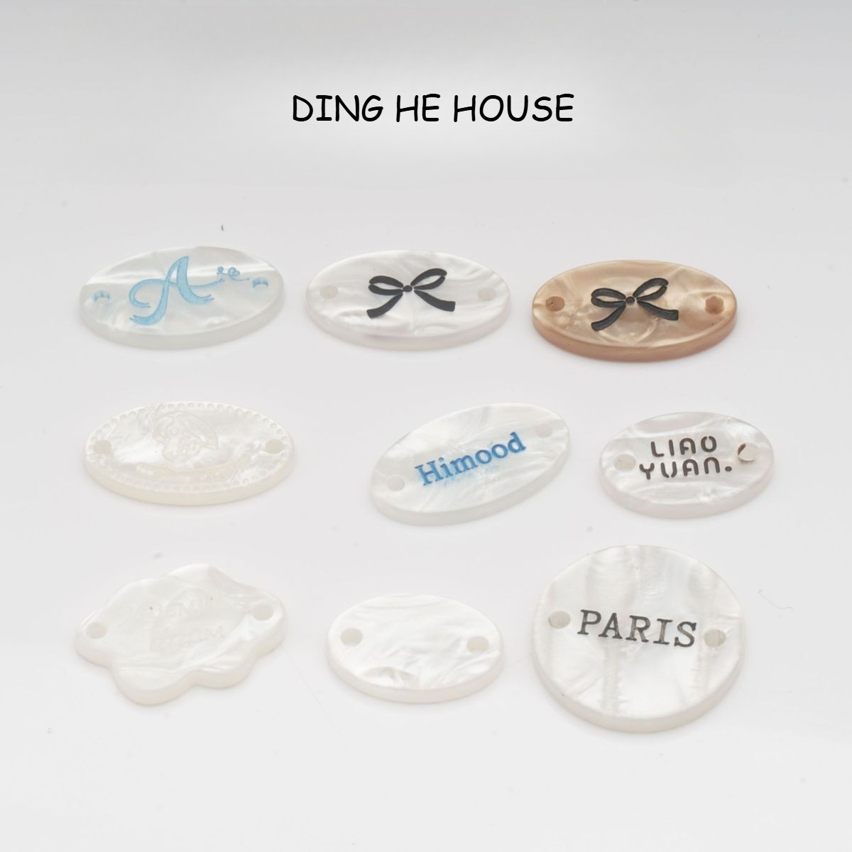 Sewing Labels - 10pcs Elliptical Tag Button Collection DIY