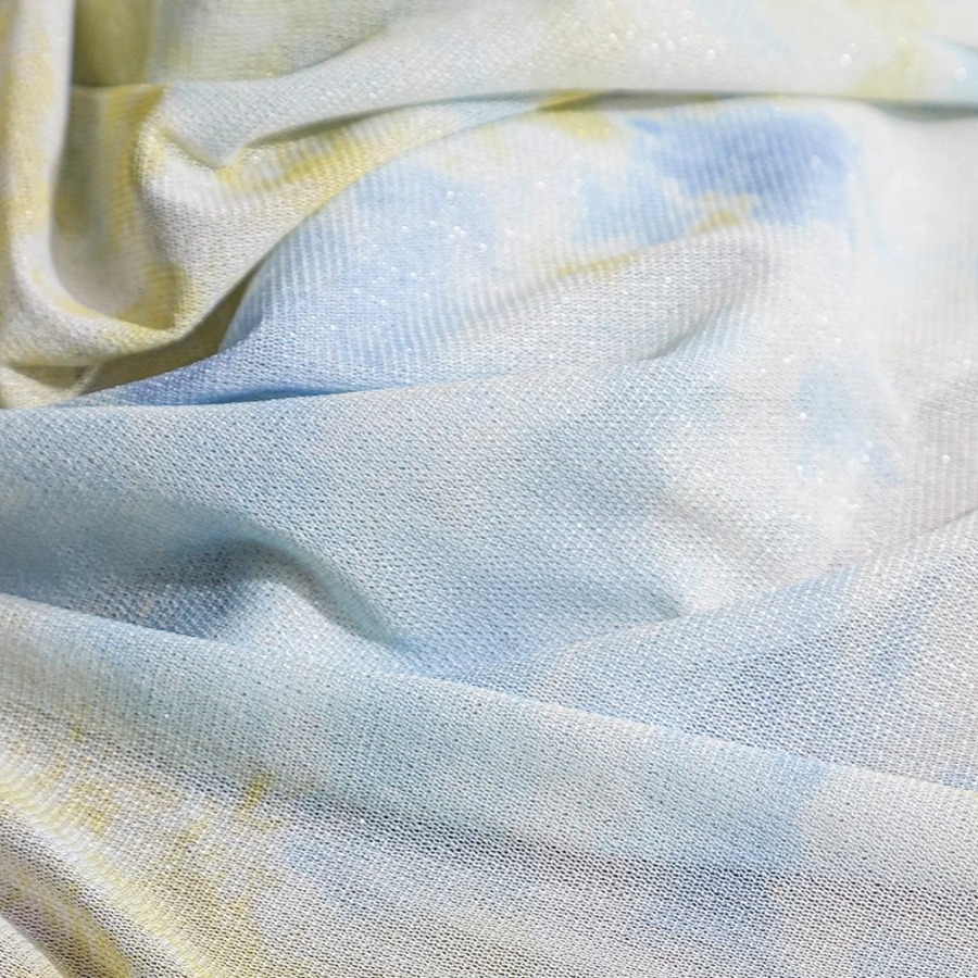 Tie Dye Knit Fabric Yellow Whi - Sewing Tie Dye ulasan dan harga