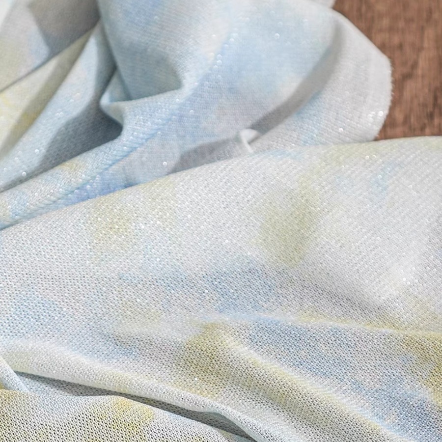 Tie Dye Knit Fabric Yellow Whi - Sewing Tie Dye ulasan dan harga