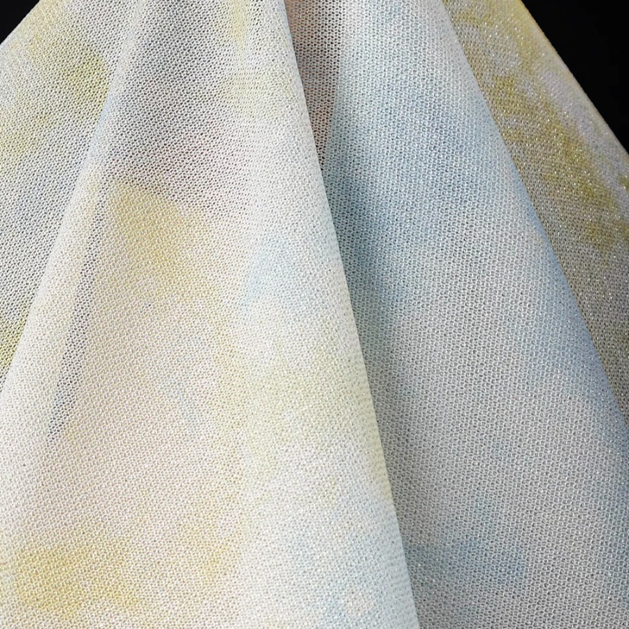 Tie Dye Knit Fabric Yellow Whi - Sewing Tie Dye ulasan dan harga