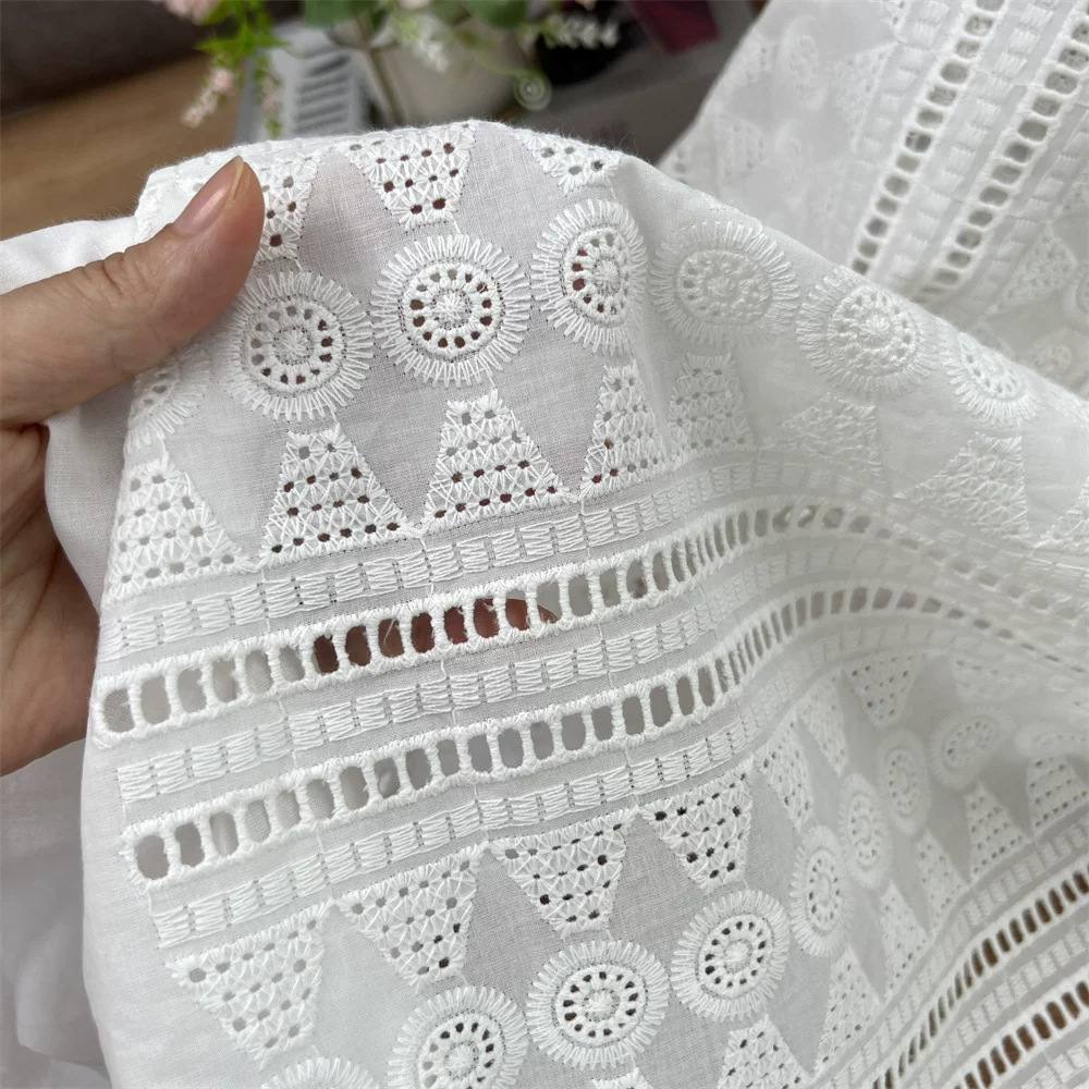 White Cotton Eyelet Embroidery - Sewing Eyelet Fabric ulasan dan harga