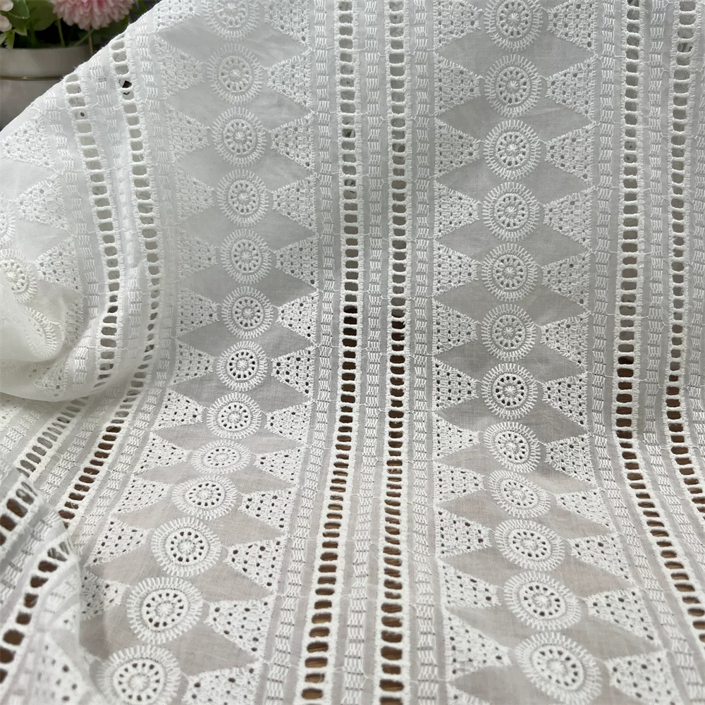 White Cotton Eyelet Embroidery - Sewing Eyelet Fabric ulasan dan harga