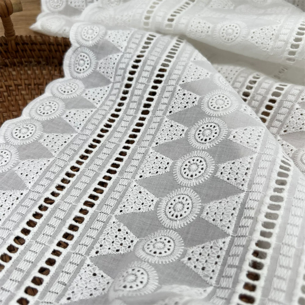 White Cotton Eyelet Embroidery - Sewing Eyelet Fabric ulasan dan harga