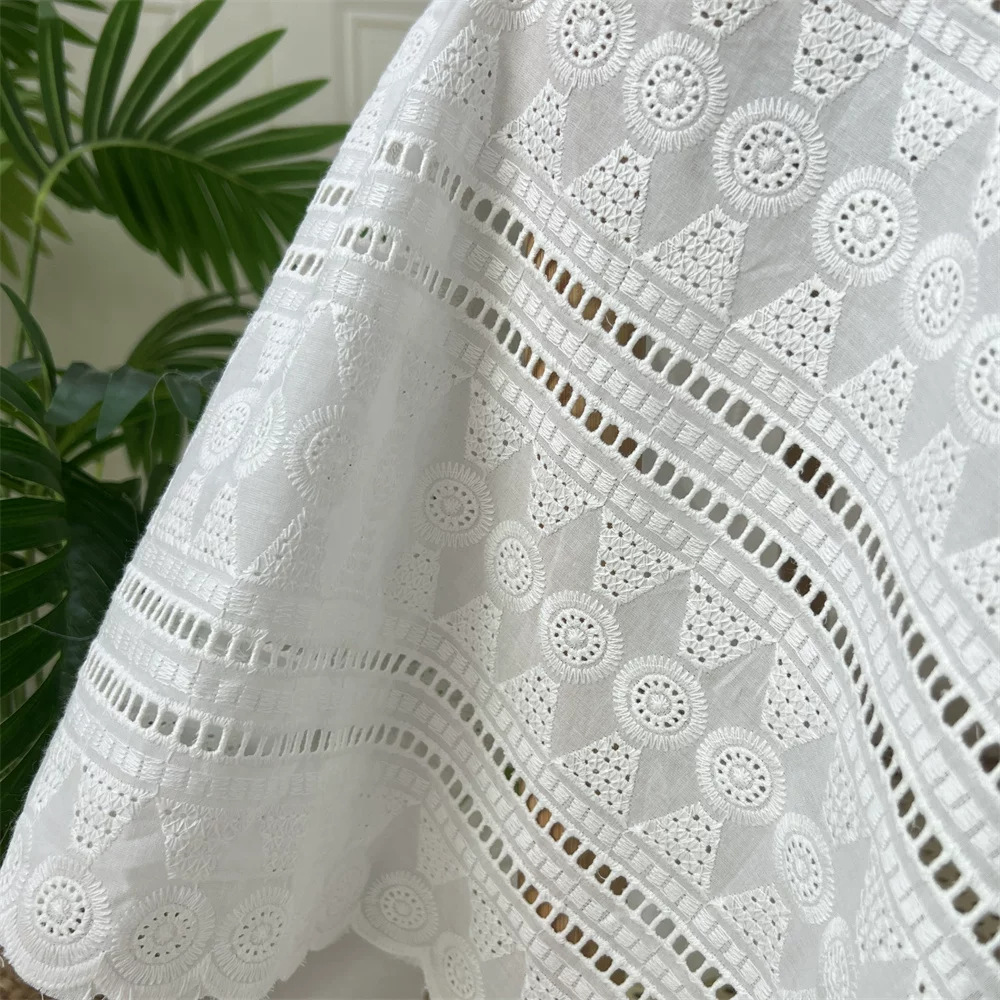White Cotton Eyelet Embroidery - Sewing Eyelet Fabric ulasan dan harga