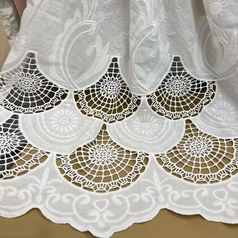 White Eyelet Embroidery Lace F - Sewing Eyelet Fabric ulasan dan harga