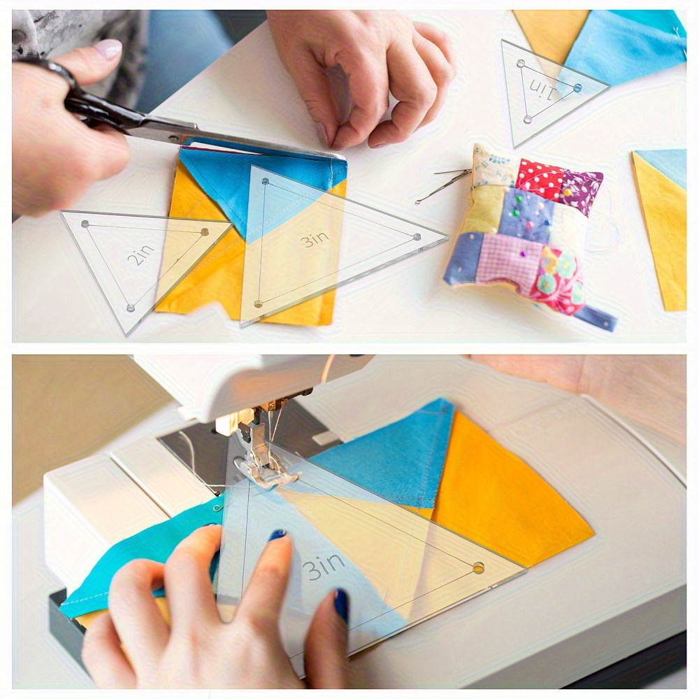 6pcs Acrylic Patchwork Triangl - Textile Sewing Machines ulasan dan harga