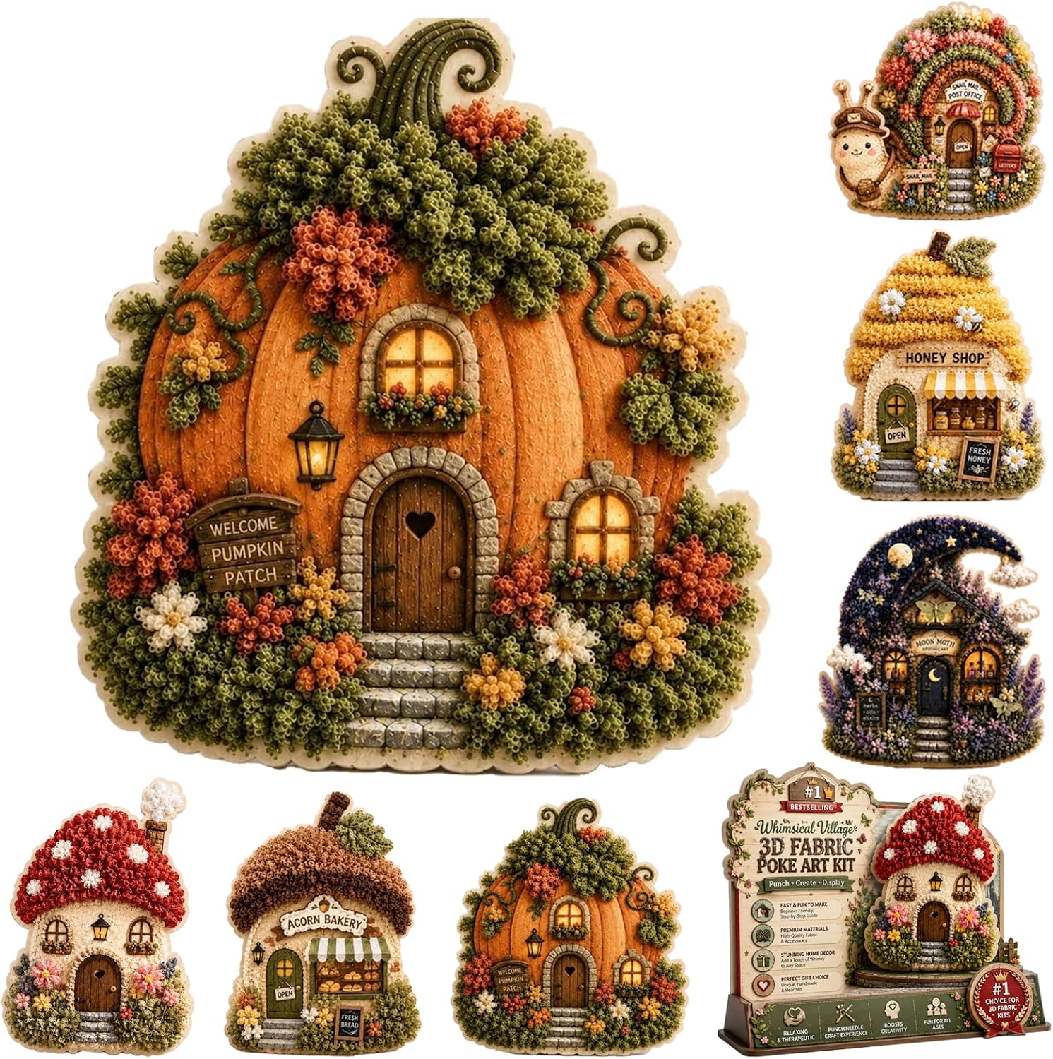 DIY 3D Fabric Poke Art Kit Whi - Is Sewing Textile Art ulasan dan harga
