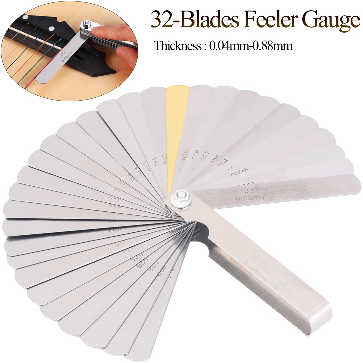 32pcs/set Guitar String Height - Seam Gauge Metal ulasan dan harga