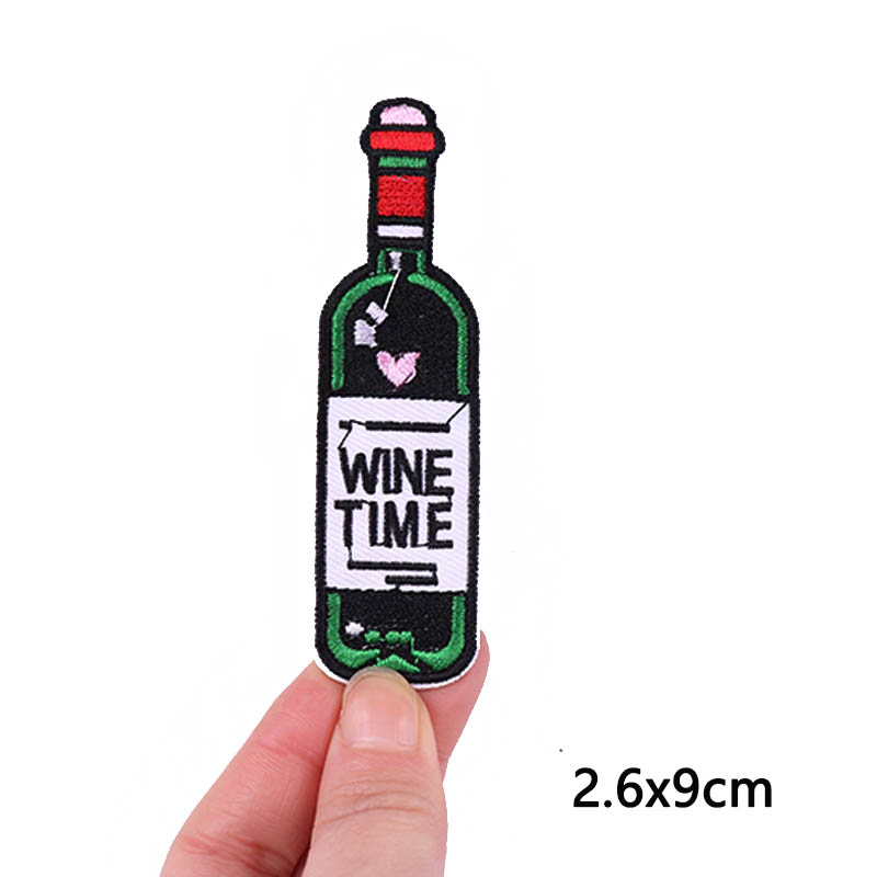 Wine Time Patches On Clothes E - Velcro Sew On ulasan dan harga