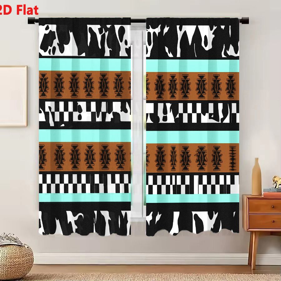 2Pcs Curtains 2D Flat Geometri - Century Textile & Sewing Supply Online Shopping ulasan dan harga