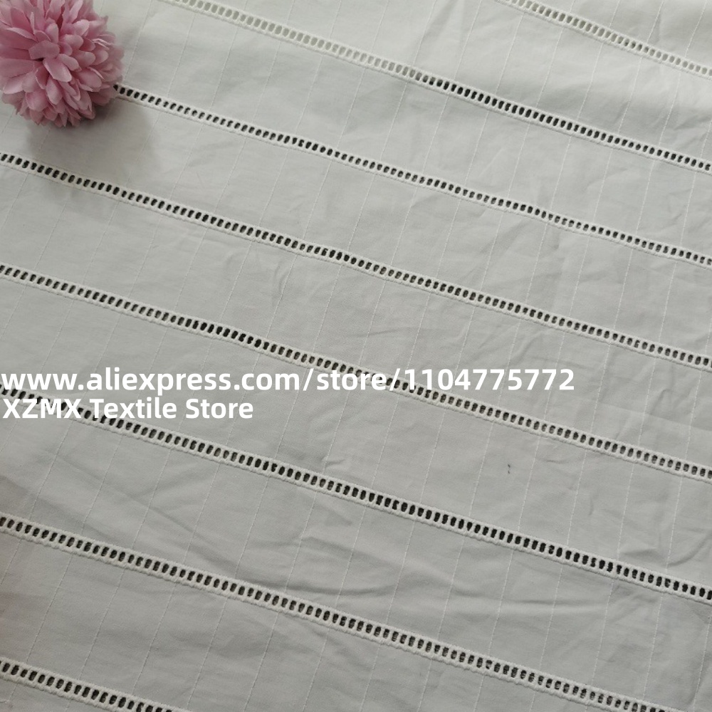 Stripe Hollow Eyelet Cotton Em - Sewing Eyelet Fabric ulasan dan harga