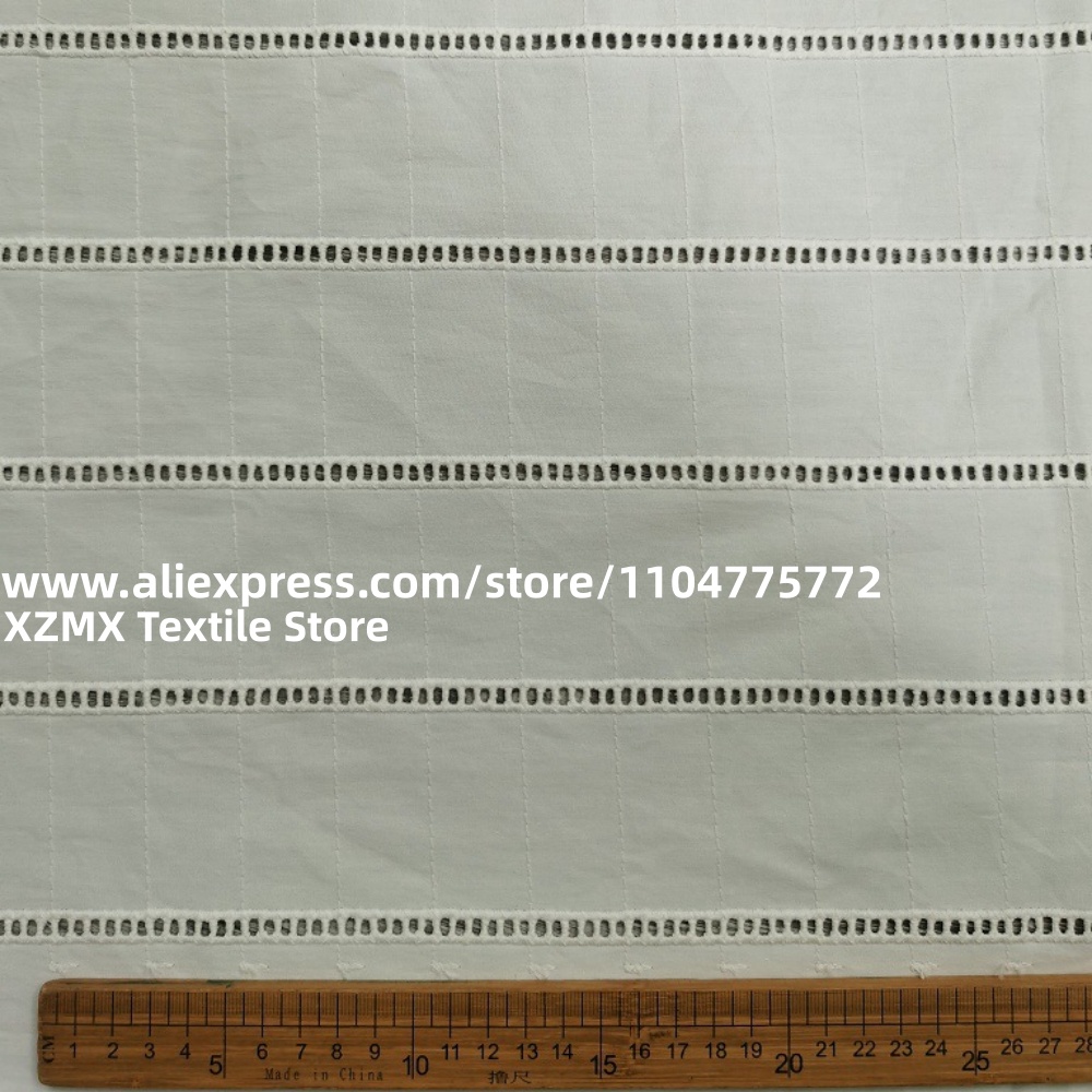 Stripe Hollow Eyelet Cotton Em - Sewing Eyelet Fabric ulasan dan harga