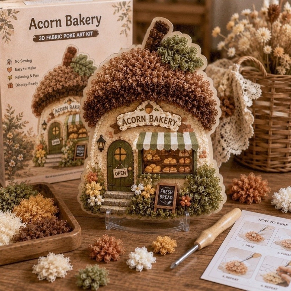 House Scene Poke Art Kit Mushr - Is Sewing Textile Art ulasan dan harga