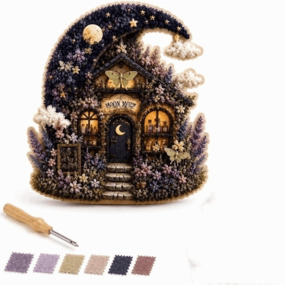 House Scene Poke Art Kit Mushr - Is Sewing Textile Art ulasan dan harga