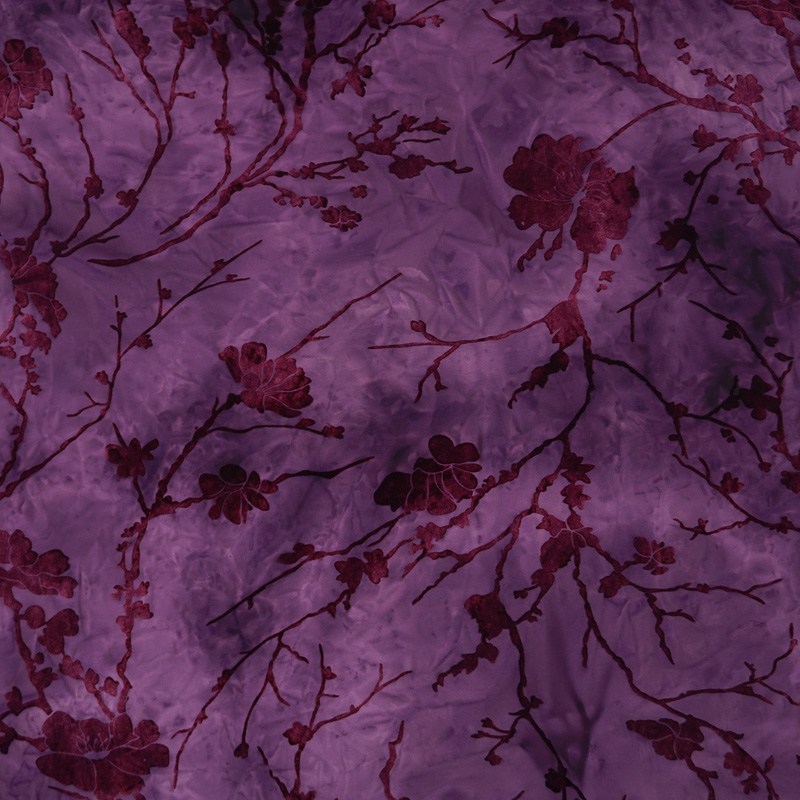 Purple Plum Blossom Flocked De - Sewing Tie Dye ulasan dan harga