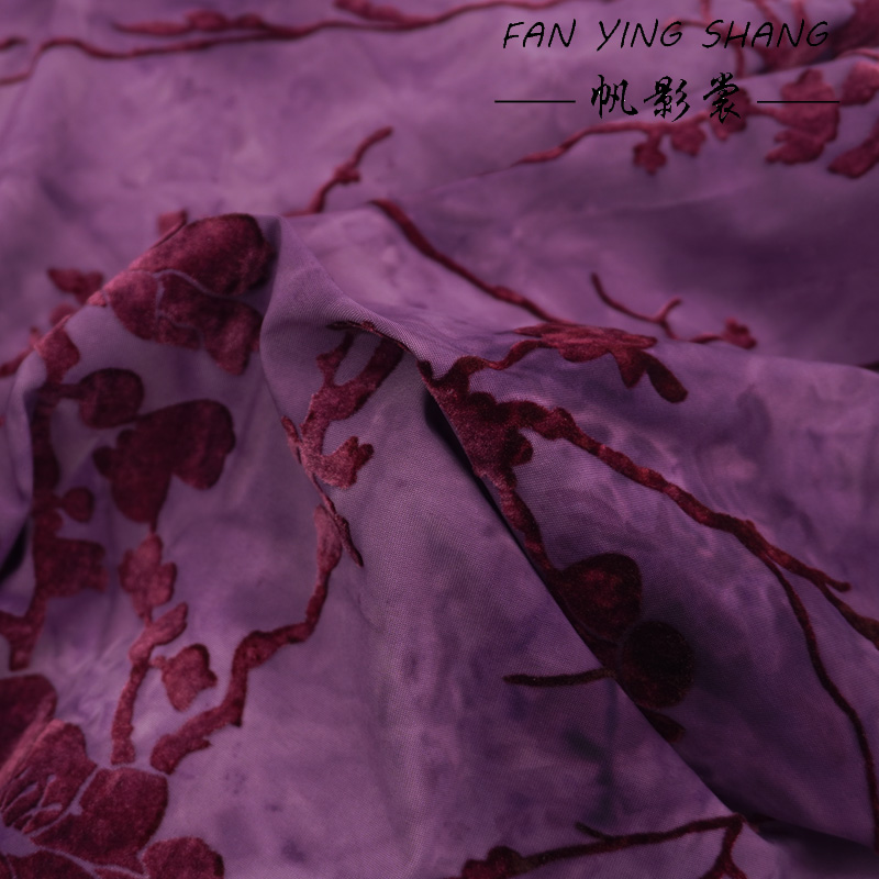 Purple Plum Blossom Flocked De - Sewing Tie Dye ulasan dan harga