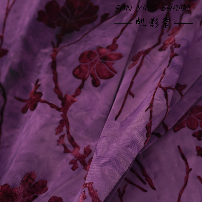 Purple Plum Blossom Flocked De - Sewing Tie Dye ulasan dan harga
