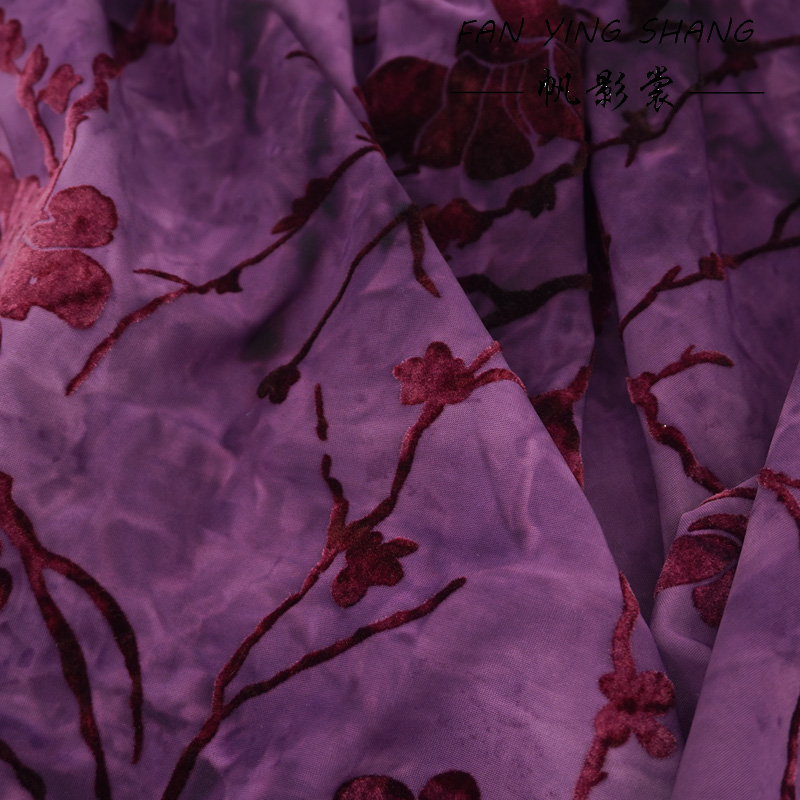 Purple Plum Blossom Flocked De - Sewing Tie Dye ulasan dan harga