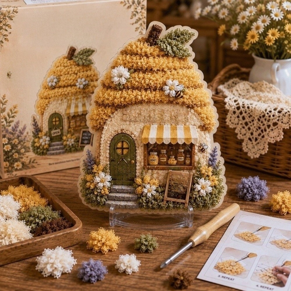 House Scene Poke Art Kit Mushr - Is Sewing Textile Art ulasan dan harga