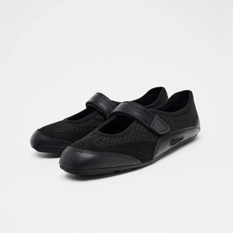 Women's Black Mesh Mary Jane F - Velcro Sew On ulasan dan harga