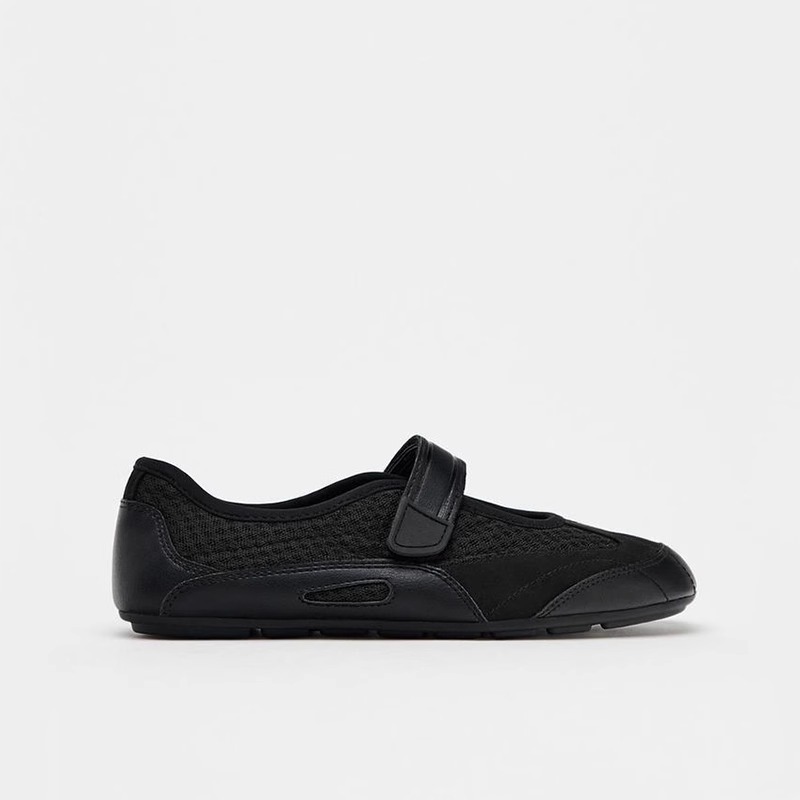 Women's Black Mesh Mary Jane F - Velcro Sew On ulasan dan harga